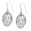 925 Silver Oval Filigree Earrings