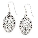 925 Silver Oval Filigree Earrings