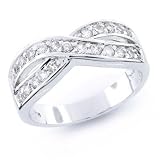 Bling Jewelry Sterling Silver Pave CZ Le Cercle Infinity Ring MORE SIZES