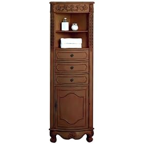 22w Corner Linen Storage Cabinet, CORNER, ANTIQUE CHERRY