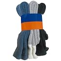 Men's 3 Pack Thermal Wool Socks Style 1261 C01 Black, Natural Gray and Denim