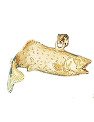Dazzlers Solid 14 karats Gold 3D Fish Charm Pendant available in three colors from jewelsberry (weights: 11.3 grams only)