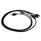 3 in 1 Audio/Synch/Charging cable for iPhone & iPod（Black）[NWTIPH3N1U2AB]