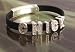 Ladies fashion bling bracelet on pink or black soft plastic band - CHICK - advise colour choice at time of order