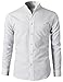 H2H Mens Casual Slim Fit Oxford Mandarin Collar Button-down Shirt With Pocket