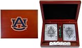 NCAA Auburn Tigers Playing Cards/Dice Gift Set - Cherry Finish