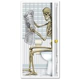 Skeleton Restroom Door Cover Party Accessory (1 count) (1/Pkg)