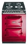 ACMP-LP-SIPBR 24 Cast-Iron Companion Dual Fuel Range with Manual Clean 4 Sealed Burners and Two Electric Ovens: Liquid Propane Gas Pillar Box Red