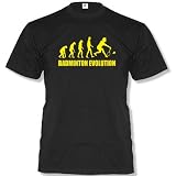 BADMINTON EVOLUTION -Herren T-Shirt in Schwarz / Gelb Gr. XL