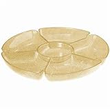 Large 16 Round Gold Glitter Plastic Sectioned Server