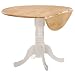 Kitchen & Housewares : White/Natural Round Drop Leaf Pedestal Table - 42