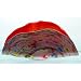 Cressida Glassware Signature Handpainted Fused Glass-Pieces 20-1/2-Inch by 10-1/4-Inch by 9-1/2-Inch Abstract Blown Glass Bowl, Graffiti Red