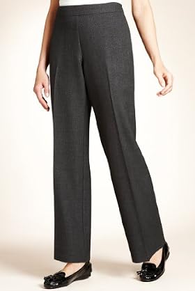 Flat Front Side Zip Bootleg Trousers