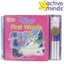 New Disney Princess First Words Wipe-Off Book Nontoxic Markers Cotton Cloth Reusable Plastic Case