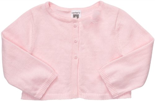 Carter's Cardigan - Solid Light Pink with Bow-18 Months