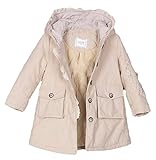(コ-ランド) Co-land 秋冬物 子供服 アウター キッズコート 綿入りジャケット フード付き 女の子綿服 ガールズ上着 レース フリル 女児 可愛い カーキ 90