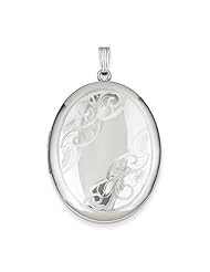 Sterling Silver W/ Side Swirls 34mm Oval Locket