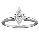 GIA Certified Solitaire Diamond Engagement Ring in White Gold with a 1.05 Carat F Color VS1 Clarity Marquise Cut Diamond