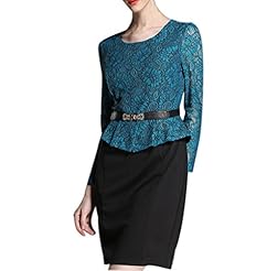 Lace Floral Print Winter Long Sleeves  Dress