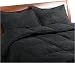 Microsuede 4-piece White Duck Down Full Comforter Set, Black
