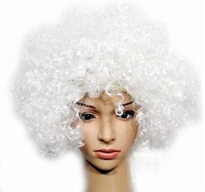 Bliss Pro's WHITE Children's Afro Wig Halloween Costume Party Wig 70's 80's