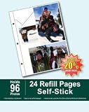 Double-Pack white magnetic pages for 3 ring binders - EasyStik self-adhesive - 8.5x11