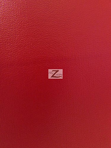 SOLID SOFT FAUX FAKE LEATHER VINYL FABRIC - Red - 54