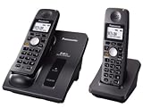 Panasonic Refurb KX-TG6022B 5.8 GHz Expandable Digital Cordless Phone with 2 Handsets