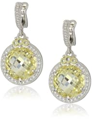 Judith Ripka "La Petite" Round Melange Canary Stone Earrings