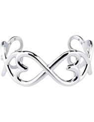 Sterling Silver Heart to Heart Cuff Bracelet 24mm