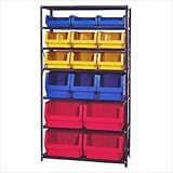 IMAGE OF 6 Shelf Giant Open Hopper Magnum Storage Unit Bin Color: Yellow