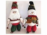 12h Fabric Skating Santa & Snowman (2 Pcs. Set)