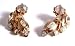 c1955 Ladies vintage Hollycraft clip on earrings - set in gold coloured metal - design 12391