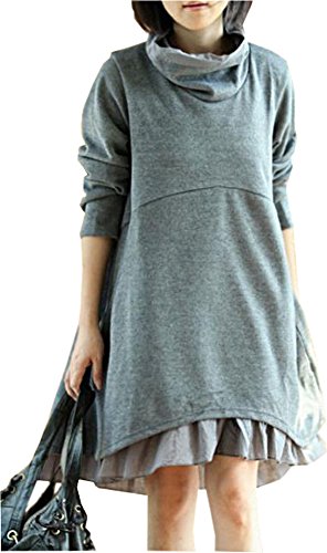 ワンピース Aライン フレアー ダブルカラー ふんわり キュート エレガンス カジュアル レディース 秋物 冬物 可愛いスカーフ付き R422