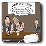 Londons Times Funny Society Cartoons - Enron Accountant at Biker Bar - Mouse Pads