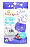 Happy Baby Organic Greek Yogis Freeze-Dried Greek Yogurt and Fruit Snacks, Blueberry/Purple Carrot, 1 Ounce