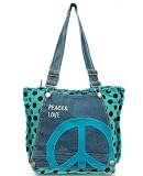 41ZKwljUlML._SL160_ - Peace and Love Turquoise Brown Polka Dot Quilt Denim Shoulder Handbag Bag Purse - celebrity-purses-savings
