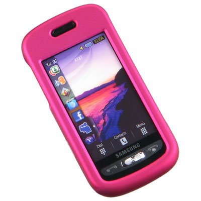 Hot Pink Snap-On Faceplate Case Cell Phone Cover For Samsung Solstice A887 (+ Hot Pink Belt Clip)