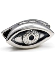 Melina World Jewellery - Protective Eye / Evil Eye (Oval) / Protectores de los ojos / Mal de ojo (Ovalado) - 4003 - Sterling Silver 925 - Handmade in Greece and inspired by Olympic, Greek and Mediteranean history and motives. Beads fits Biagi. Chamilia, Pandora and Trollbeads etc.