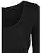 KOGMO Womens Long Sleeve Basic Crop Top Round Neck With Stretch -S-BLACK