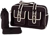 Black/White Eyelet Overnight Carry All Diaper Bag