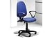 Operator chair with fixed arms and blue bilbao fabric finish, EACH