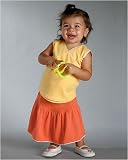 Positively Organic - Girl's Scallop Trim Top & Skirt Outfit