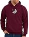 YIN YANG Yoga Martial Arts Meditation Adult Pullover Hooded Sweatshirt Hoodie Hoody - Maroon