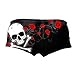 Hot Leathers Foil Roses Ladies Boy Shorts (Black, Medium)
