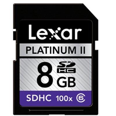 Lexar Platinum II 8 GB 100x SD/SDHC Flash Memory Card LSD8GBBSBNA100