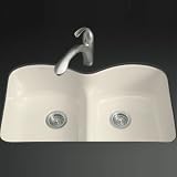 Kohler K-66266U-47 Langlade White/Color Undermount - Double Bowl Kitchen Sink - Almond