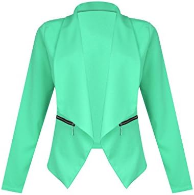Right Style Womens Waterfall Zip Blazer (Mint)