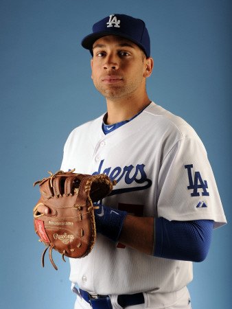 Los Angeles Dodgers Photo Day, GLENDALE, AZ - FEBRUARY 25: James Loney Photographic Poster Print by Harry How, 18x24