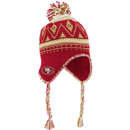 Reebok San Francisco 49ers Braided Knit Hat with Pom One Size Fits All